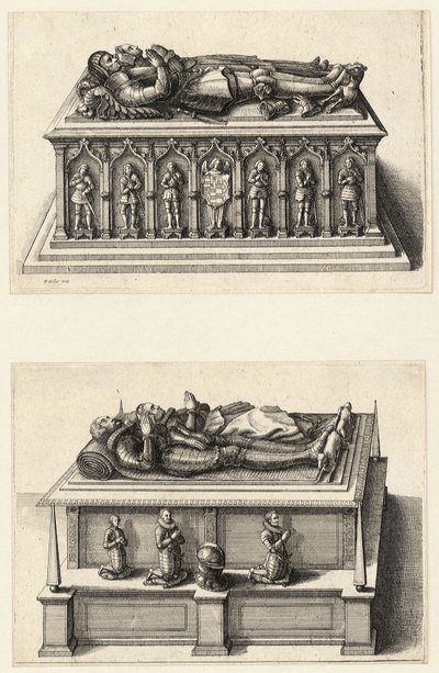 Deux tombes - Wenceslaus Hollar